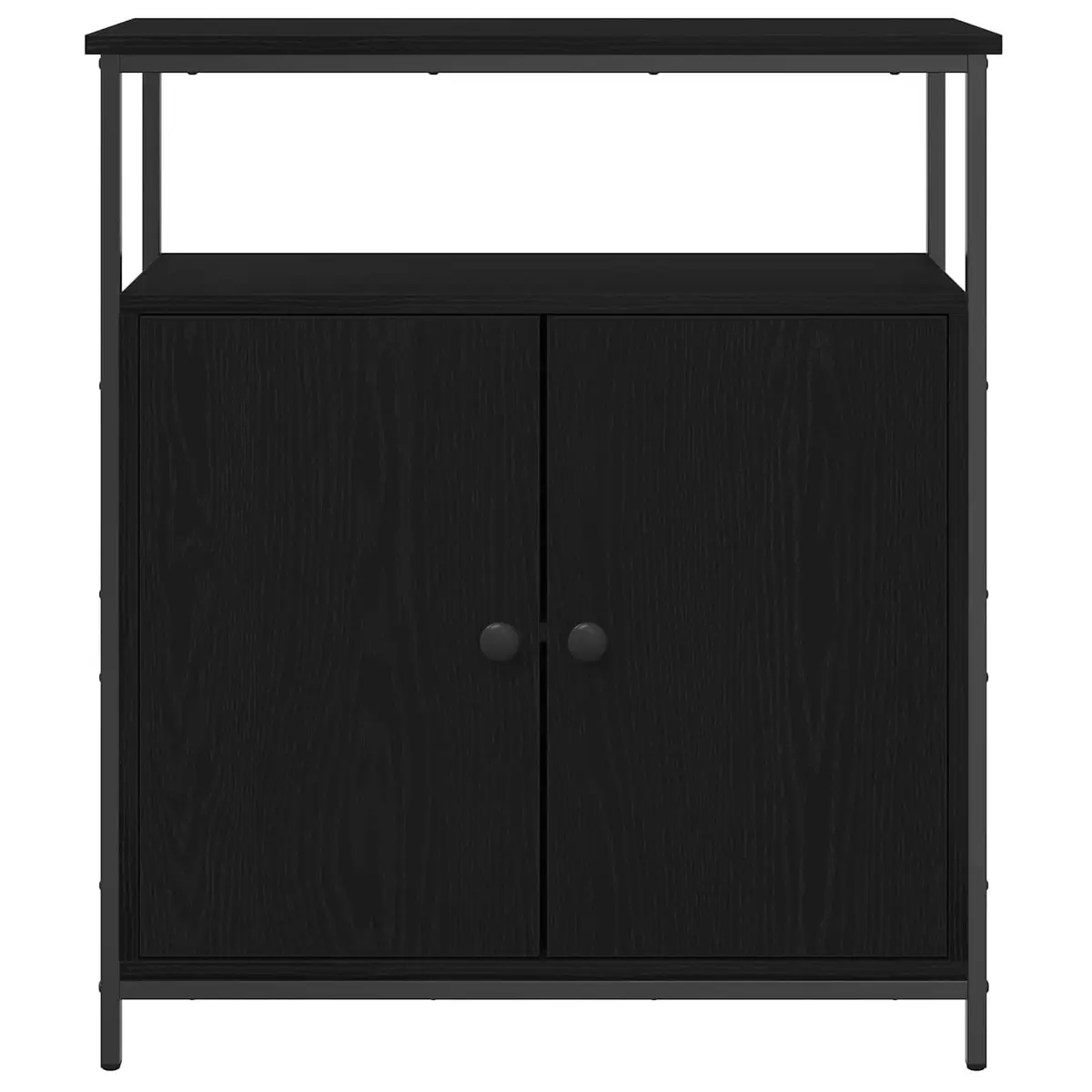 Sideboard Engineered Wood Black 70 x 30 x 80 cm Storage Cabinet Modern Living Dining