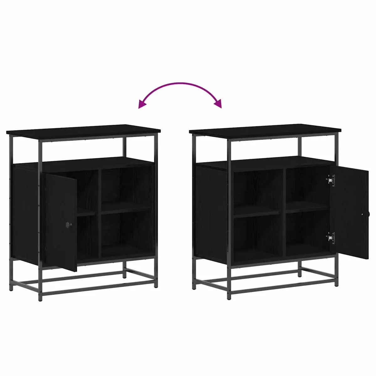 Black Storage Sideboard for Dining and Living