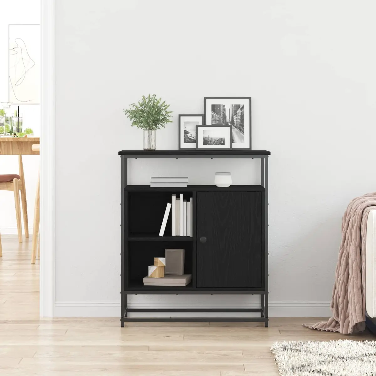 Black Storage Sideboard for Dining and Living
