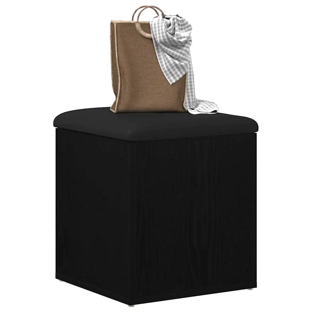 Storage Bench Engineered Wood 42 x 42 x 45 cm Black Oak