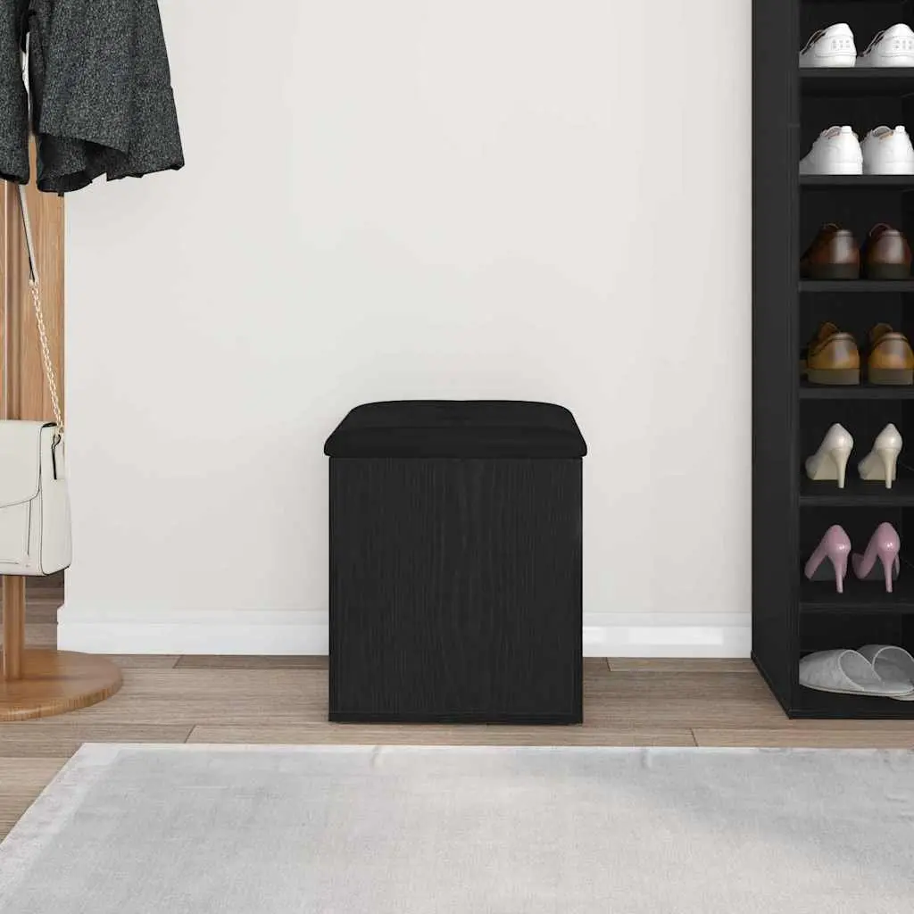 Storage Bench Engineered Wood 42 x 42 x 45 cm Black Oak