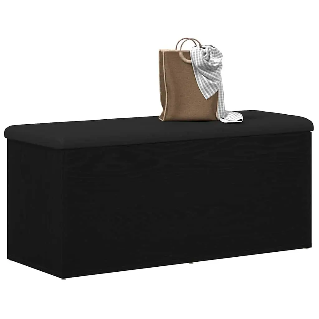 Black Oak Storage Bench for Entryway
