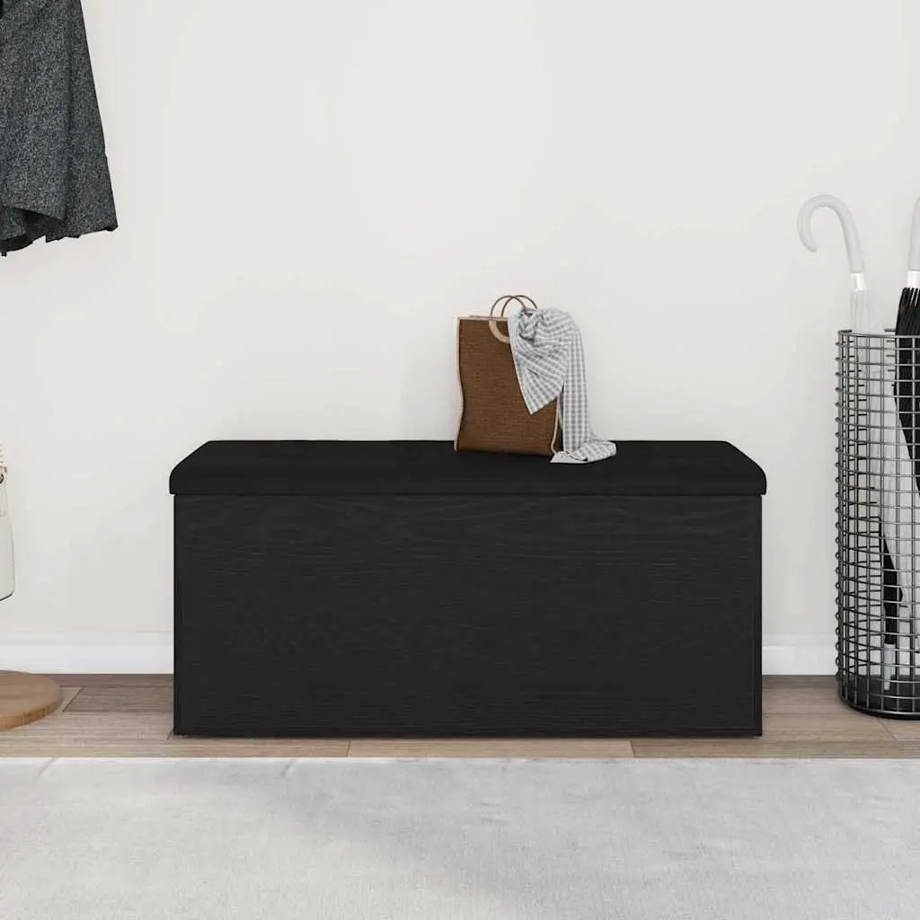 Black Oak Storage Bench for Entryway