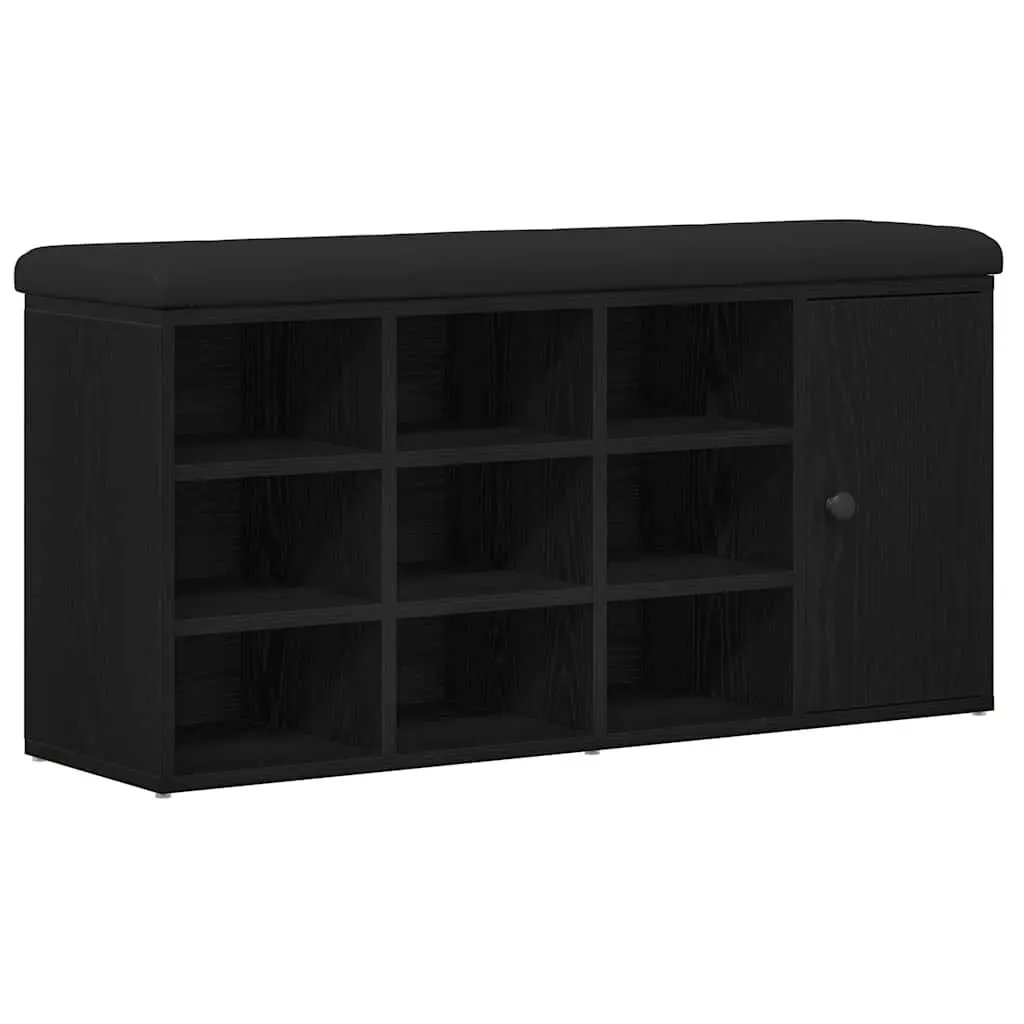 Engineered Wood Storage Bench in Black Oak 102 x 32 x 50 cm