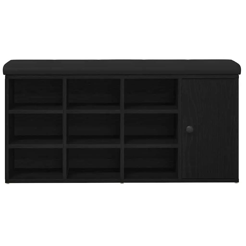 Engineered Wood Storage Bench in Black Oak 102 x 32 x 50 cm