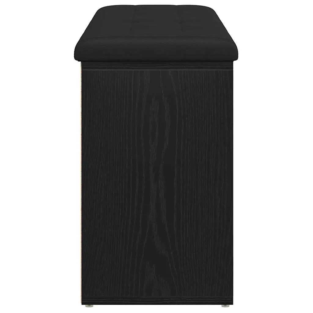 Engineered Wood Storage Bench in Black Oak 102 x 32 x 50 cm