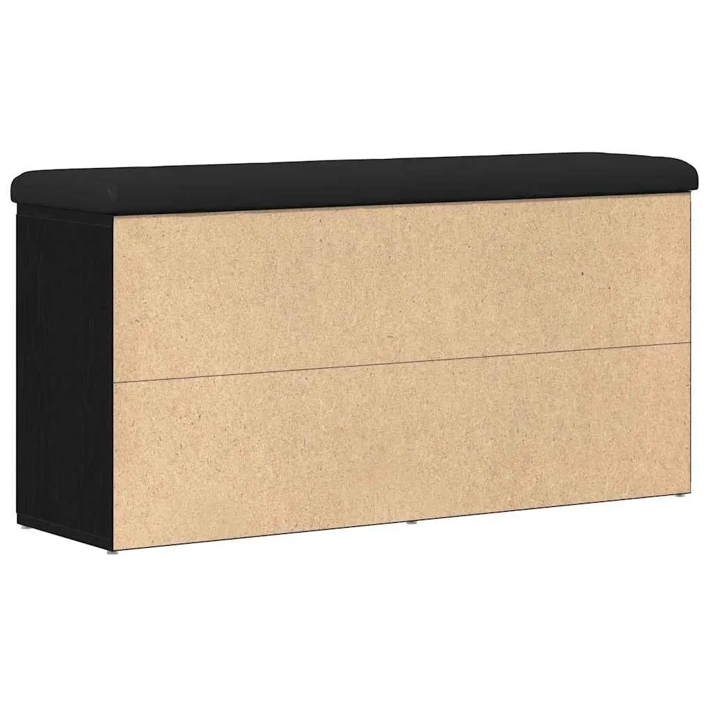 Engineered Wood Storage Bench in Black Oak 102 x 32 x 50 cm