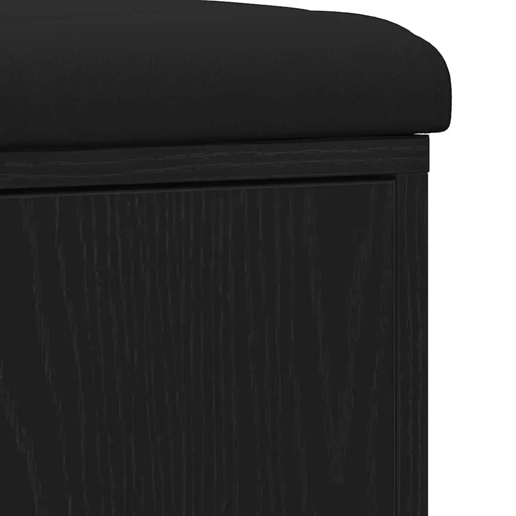 Engineered Wood Storage Bench in Black Oak 102 x 32 x 50 cm