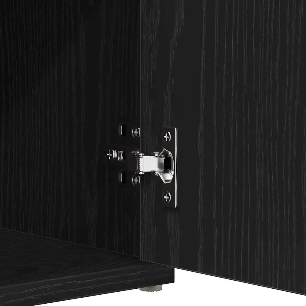 Engineered Wood Storage Bench in Black Oak 102 x 32 x 50 cm