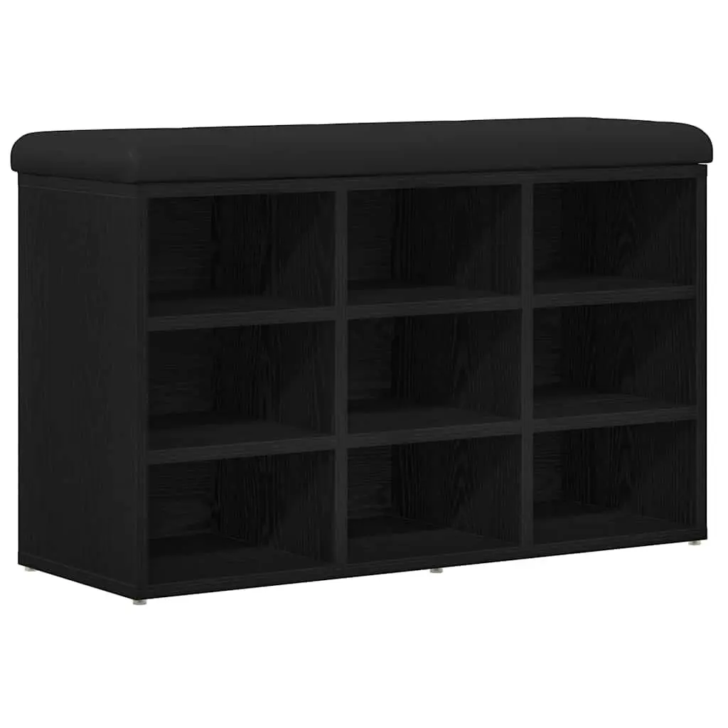 Black Shoe Bench with Durable Storage