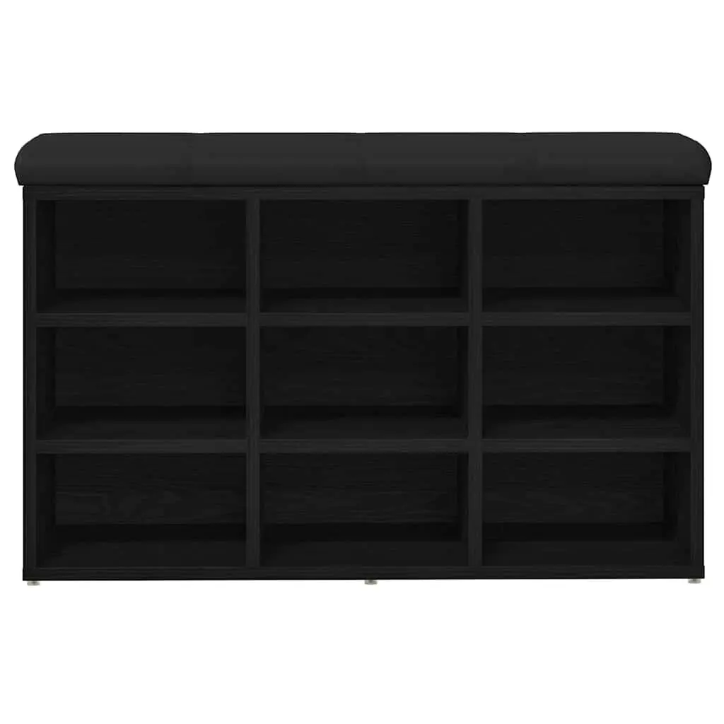 Black Shoe Bench with Durable Storage
