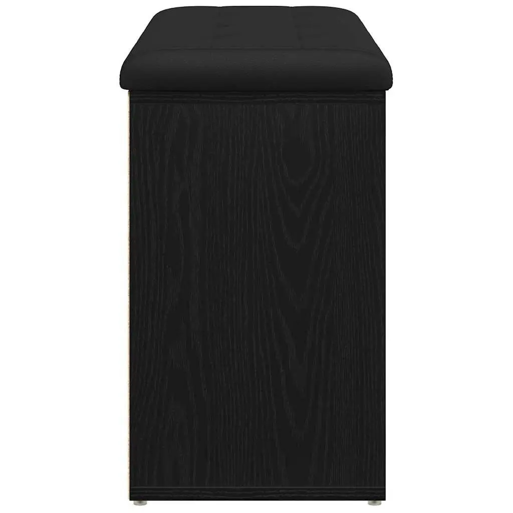 Black Shoe Bench with Durable Storage