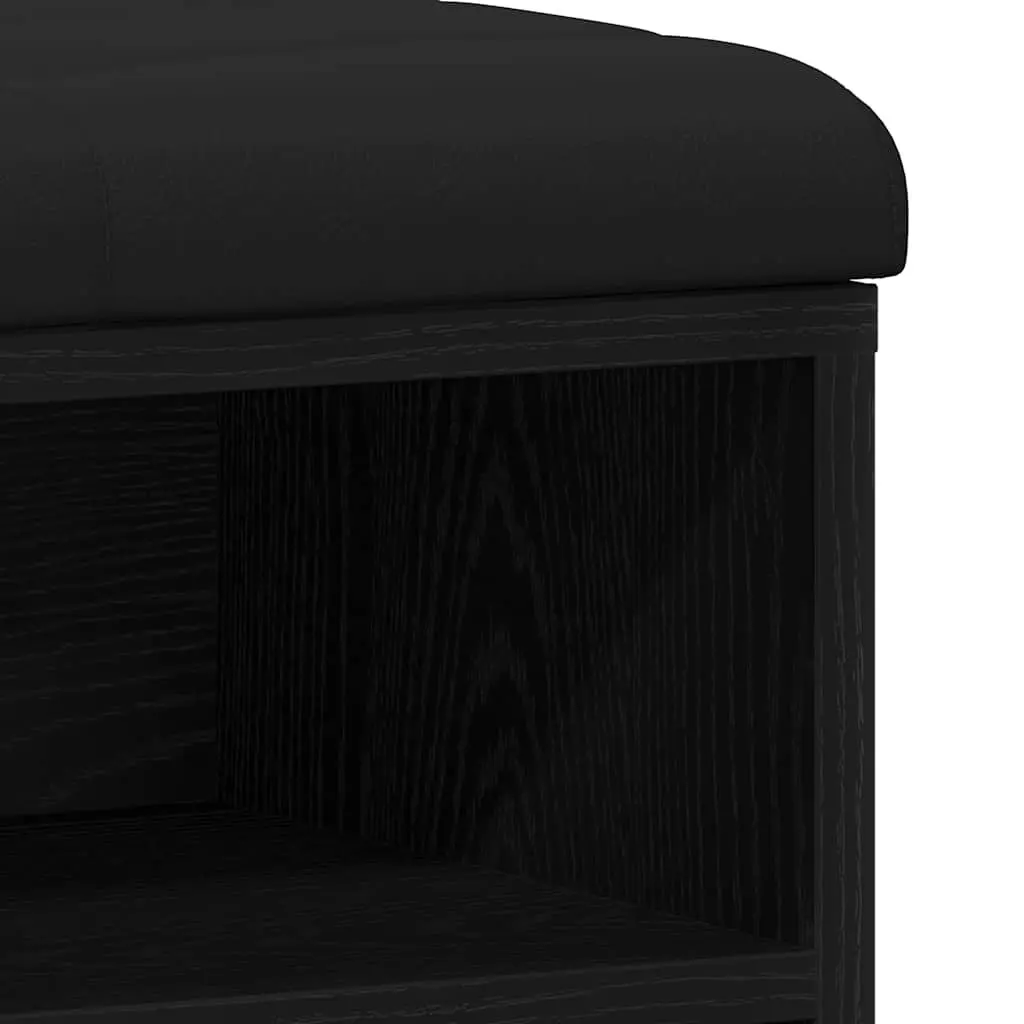 Black Shoe Bench with Durable Storage
