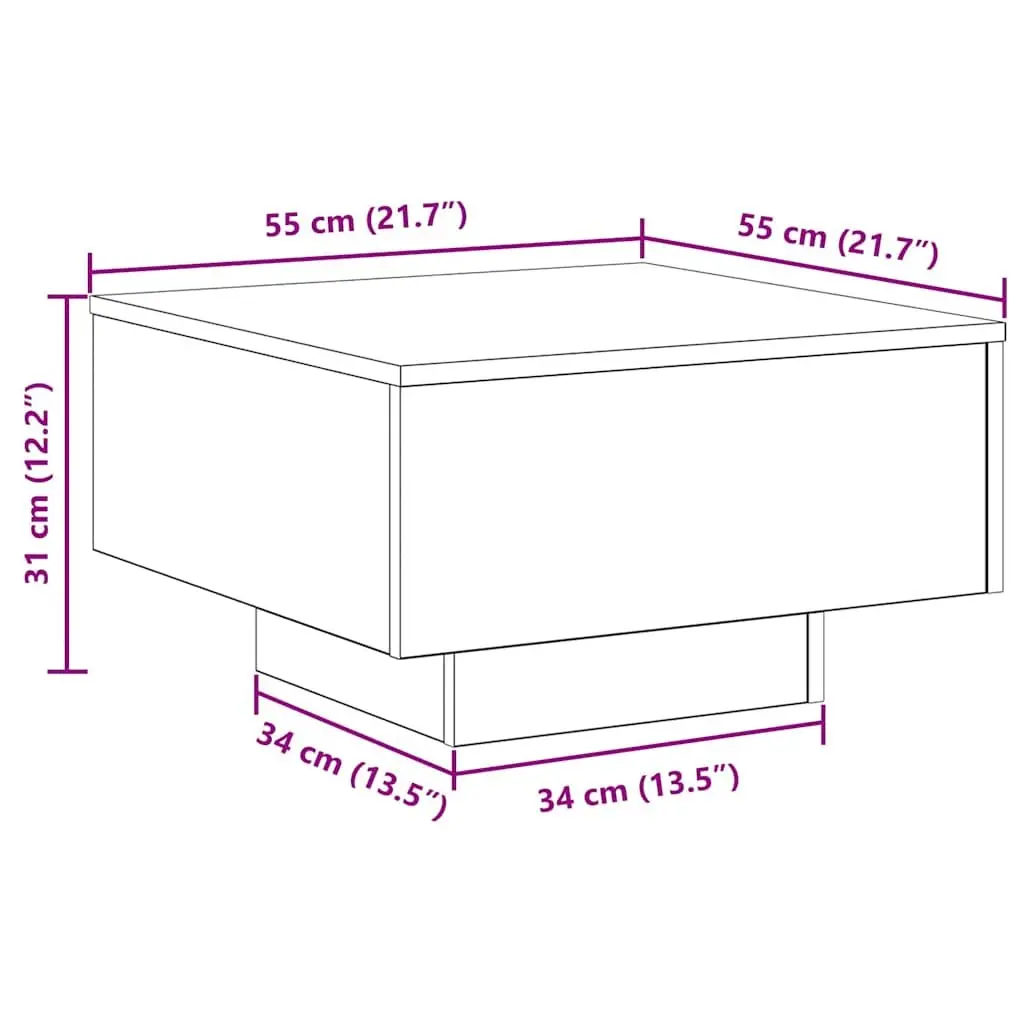 Coffee Table Black Oak Modern Living Room Accent Furniture Indoor Lounge Decor