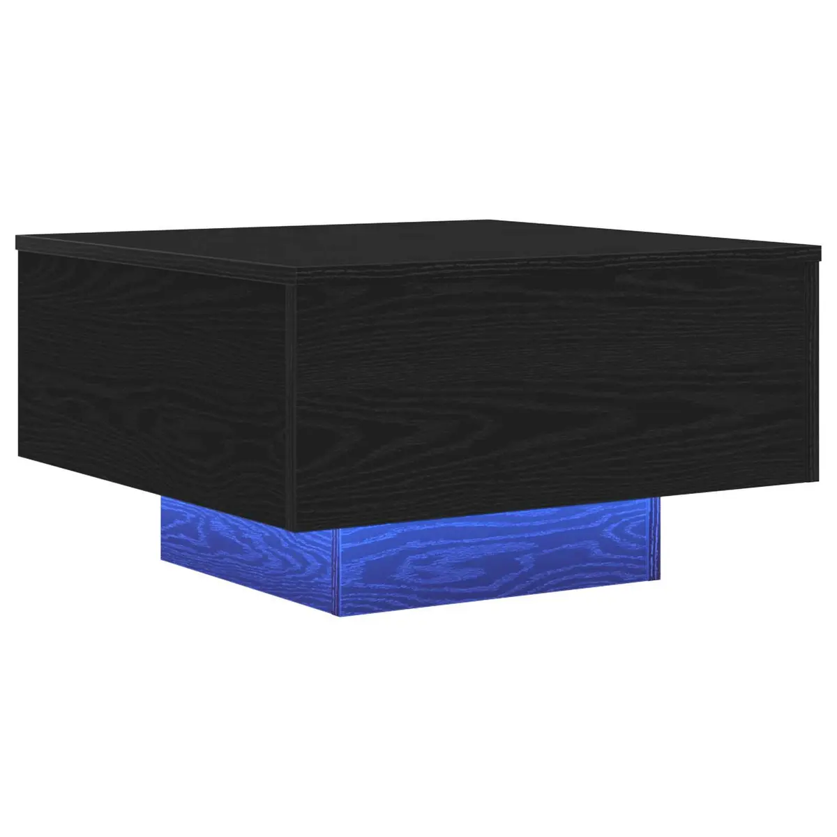 Black Oak Coffee Table with LED Lighting 55x55x31cm