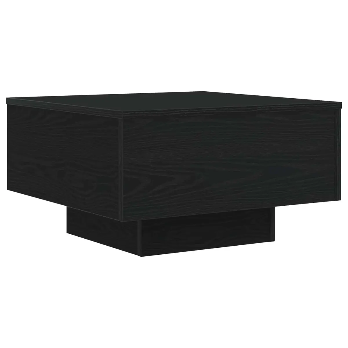 Black Oak Coffee Table with LED Lighting 55x55x31cm