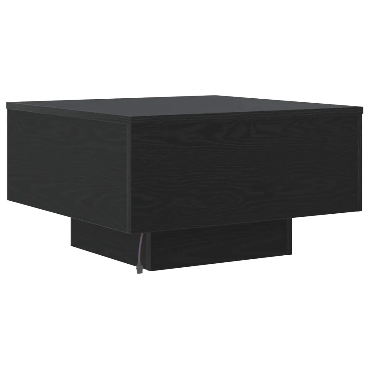 Black Oak Coffee Table with LED Lighting 55x55x31cm