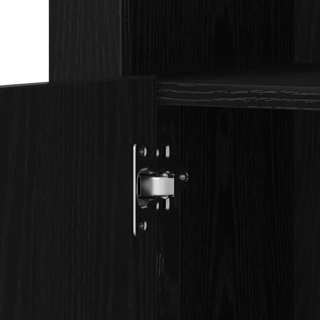 Black LED Sideboard with Glass Shelves