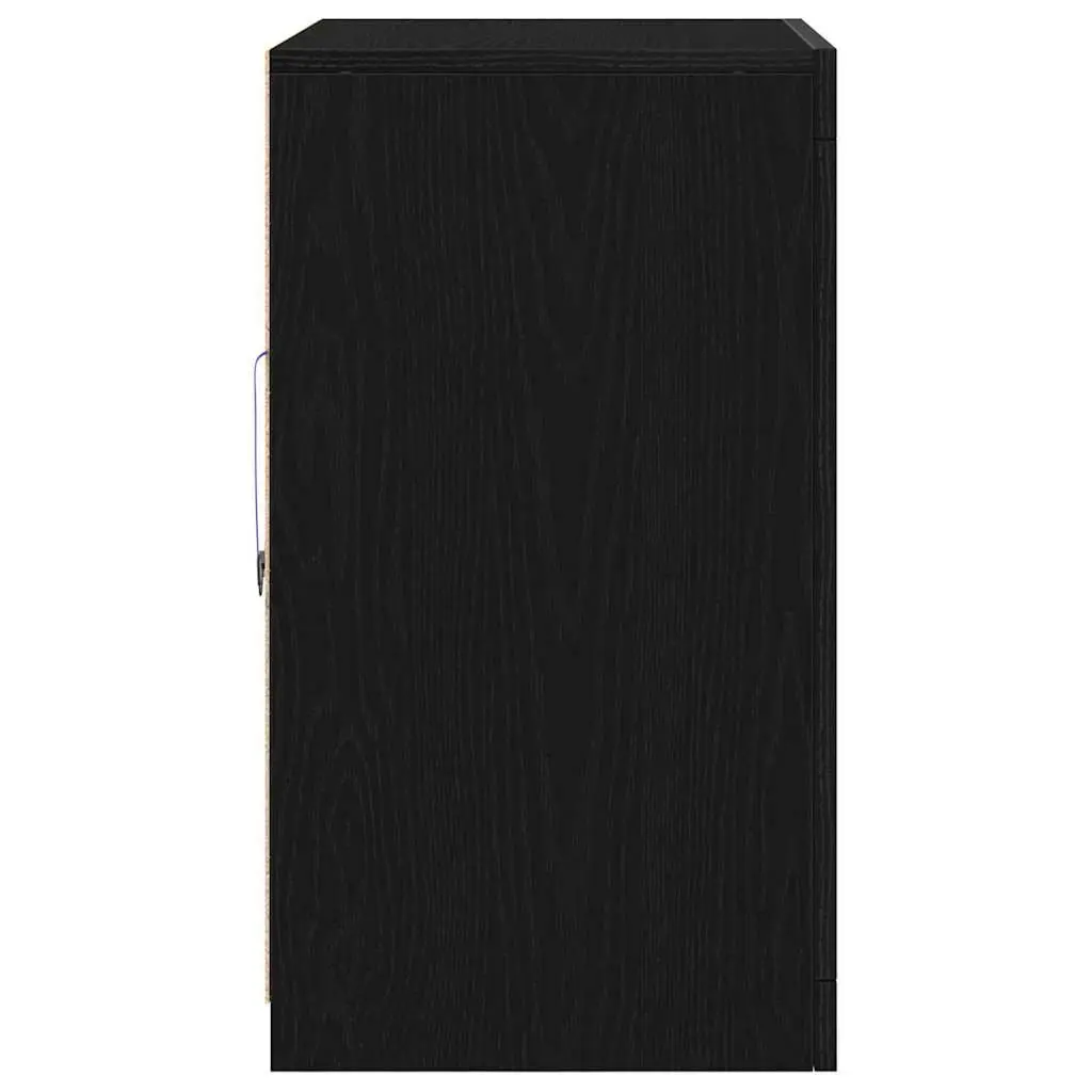 Black LED Sideboard with Glass Shelves