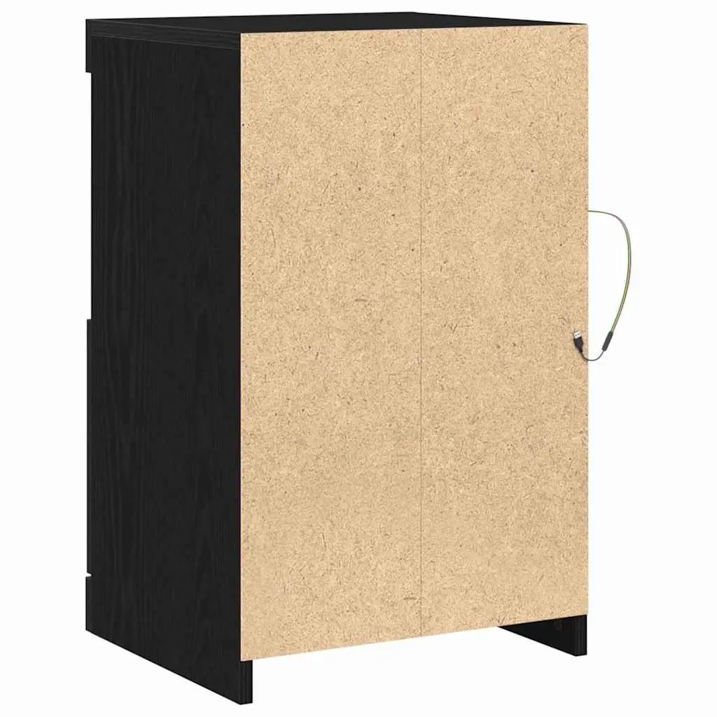 Black LED Sideboard with Glass Shelves