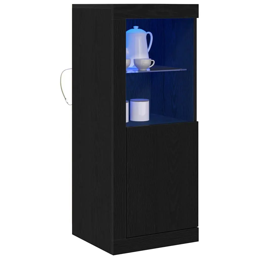 Black Modern LED Sideboard with Storage Compartments