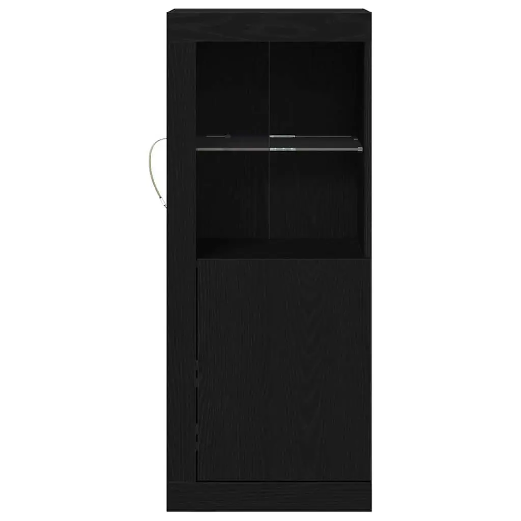 Black Modern LED Sideboard with Storage Compartments