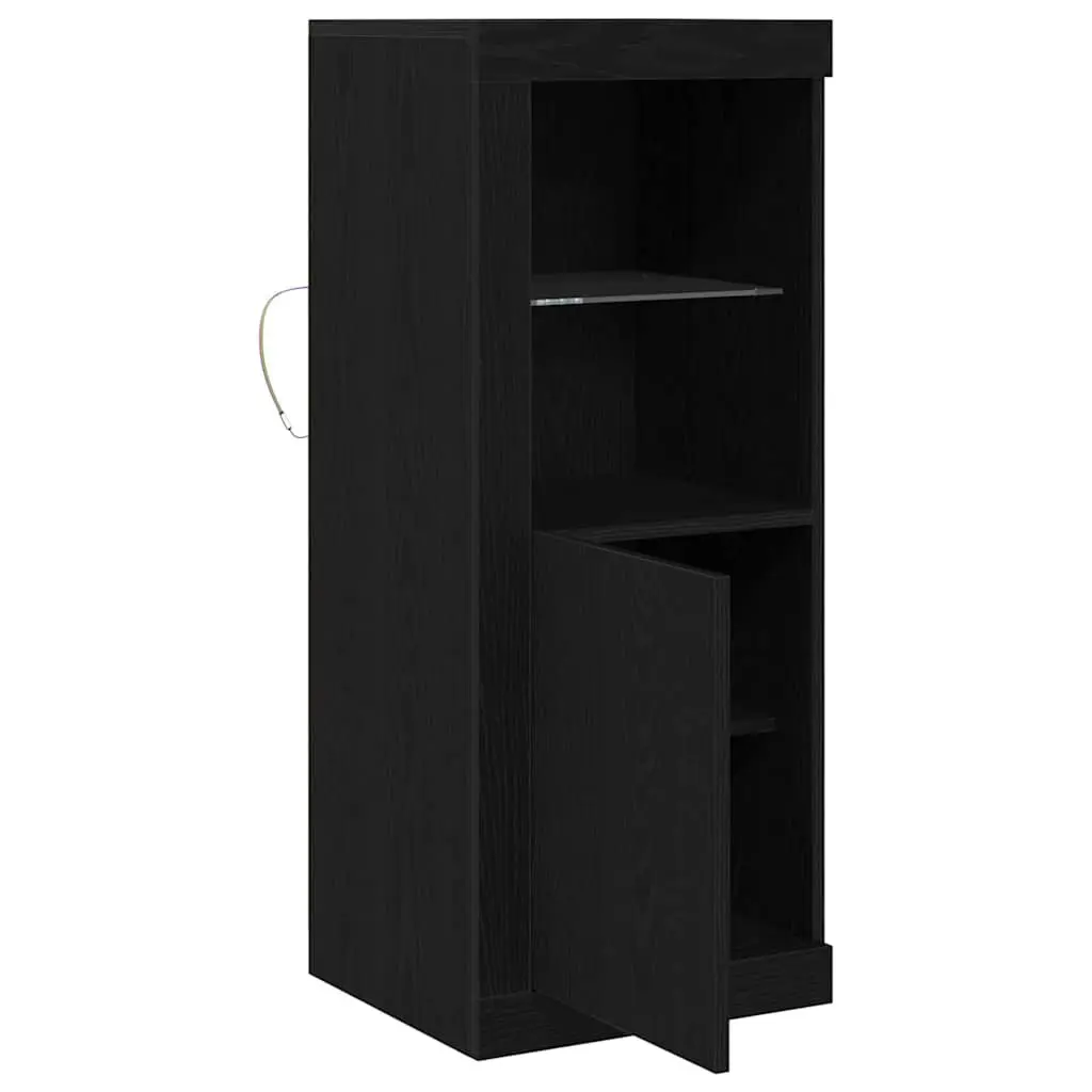 Black Modern LED Sideboard with Storage Compartments
