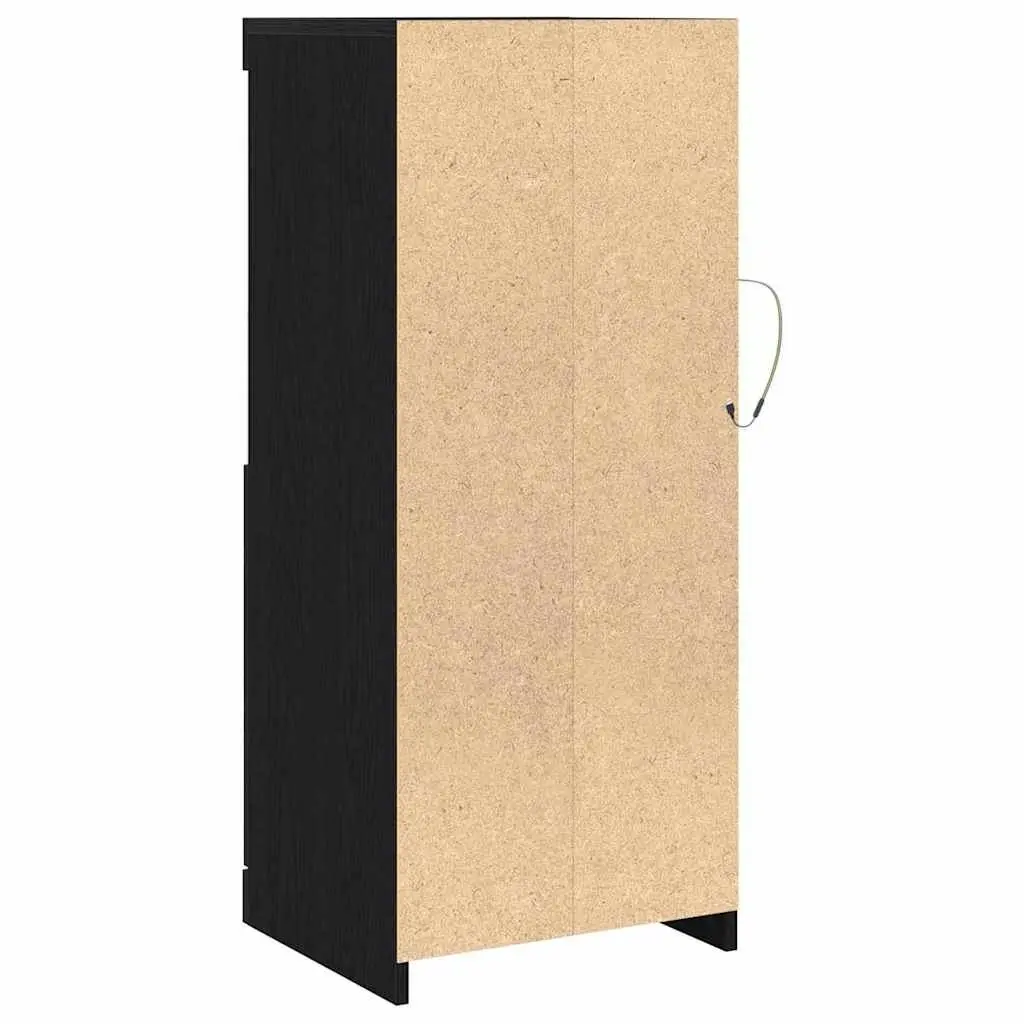 Black Modern LED Sideboard with Storage Compartments