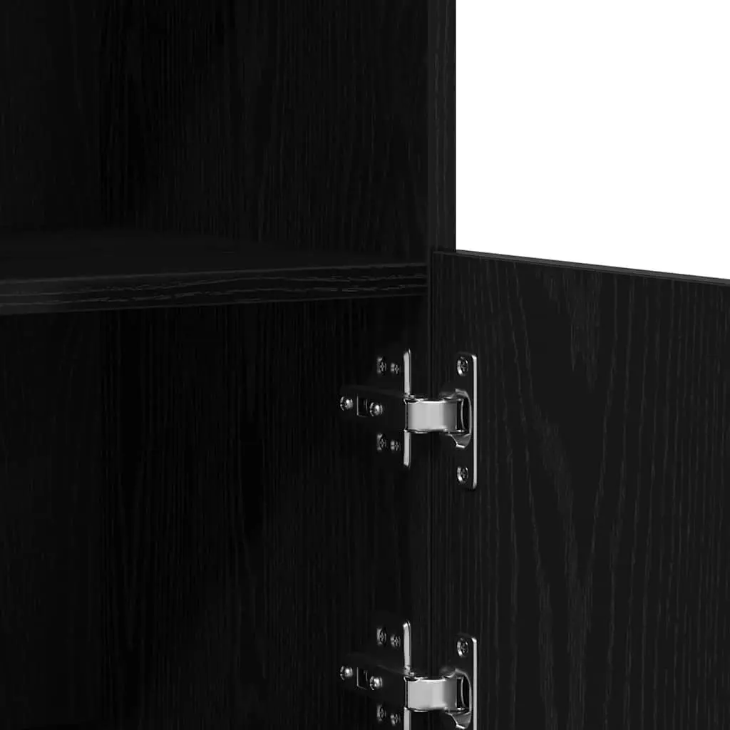 Black LED Sideboard with Sliding Doors