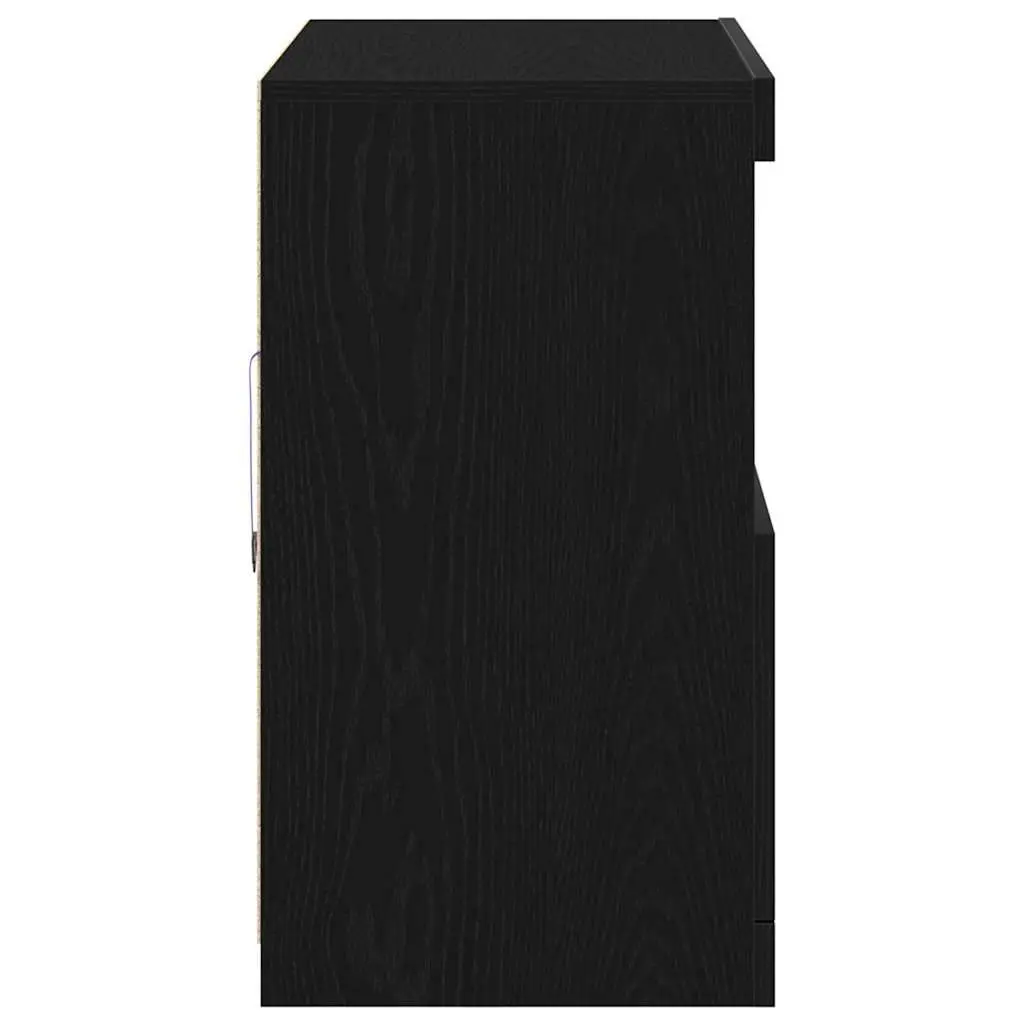 Black LED Sideboard with Sliding Doors