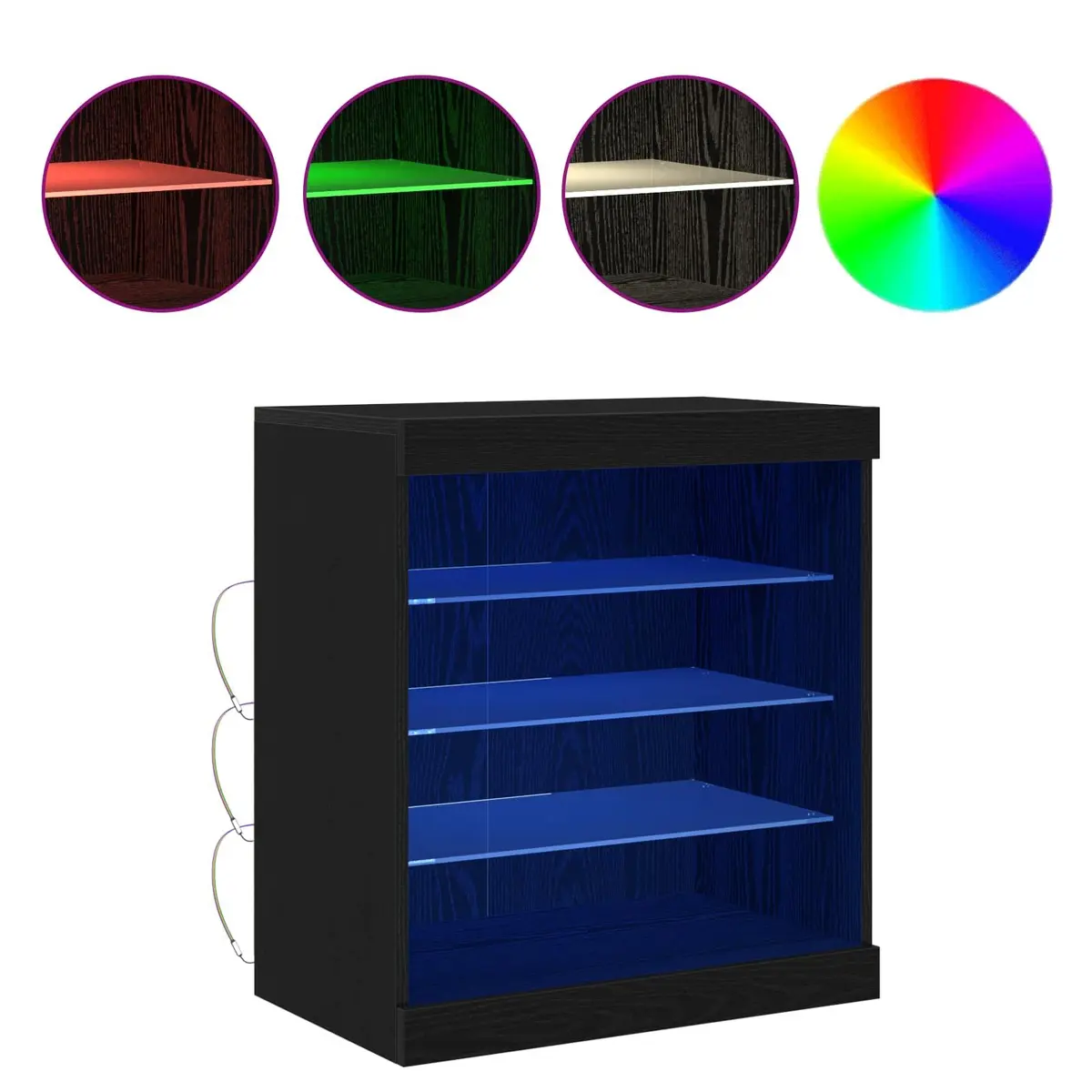 Black Oak Sideboard with RGB LED Lighting