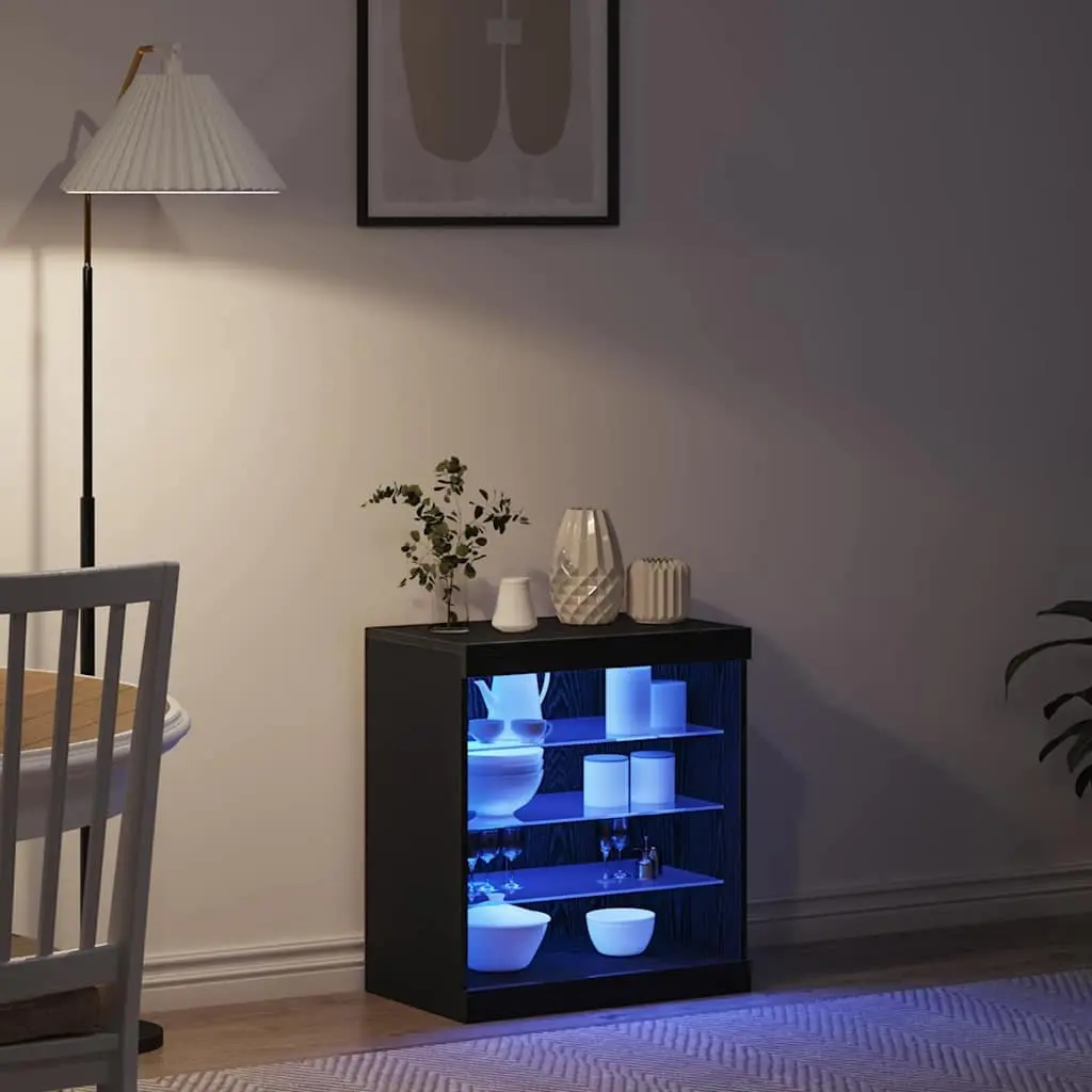 Black Oak Sideboard with RGB LED Lighting