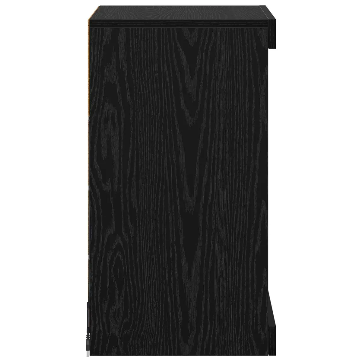 Sideboard Engineered Wood Glass Shelves 41x37x67cm Black Oak