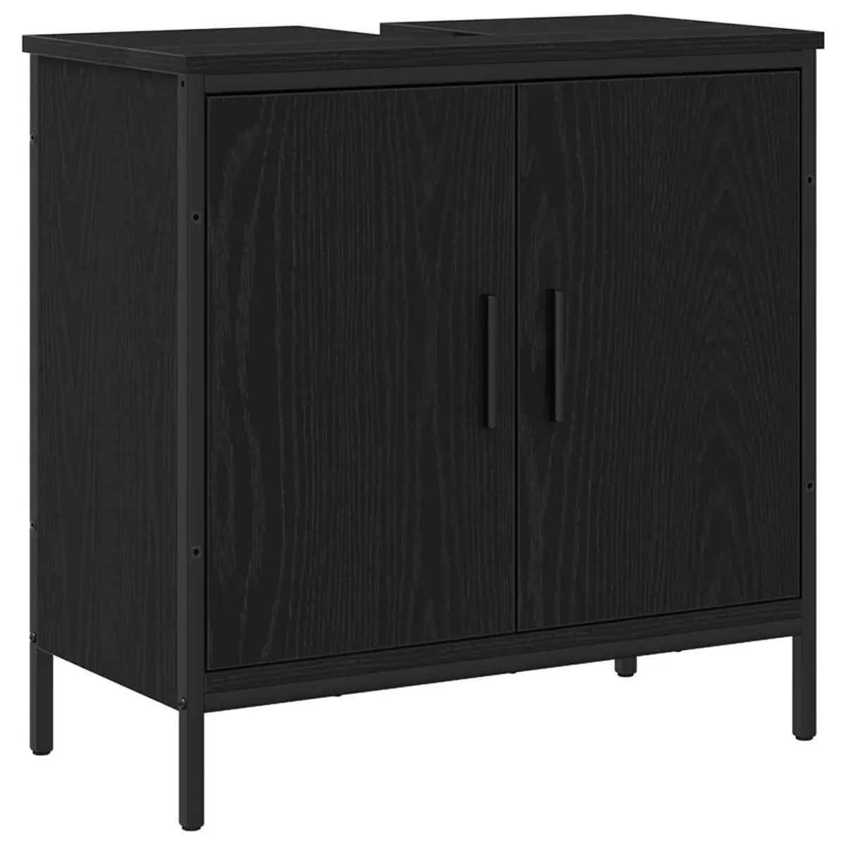Black Oak Wall-Mounted Bathroom Vanity Sink Cabinet