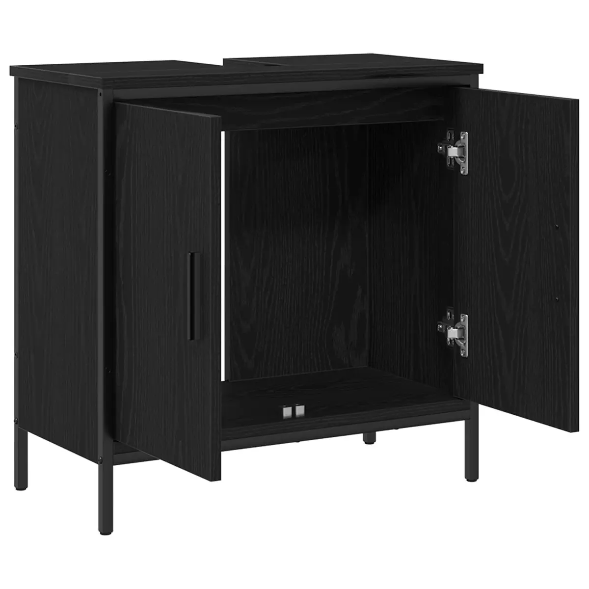 Black Oak Wall-Mounted Bathroom Vanity Sink Cabinet