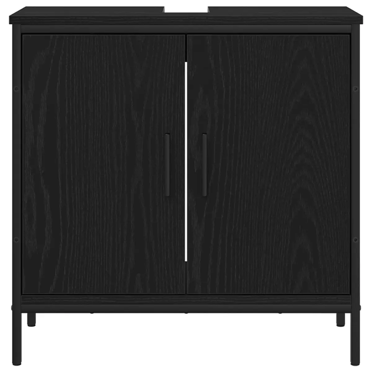 Black Oak Wall-Mounted Bathroom Vanity Sink Cabinet