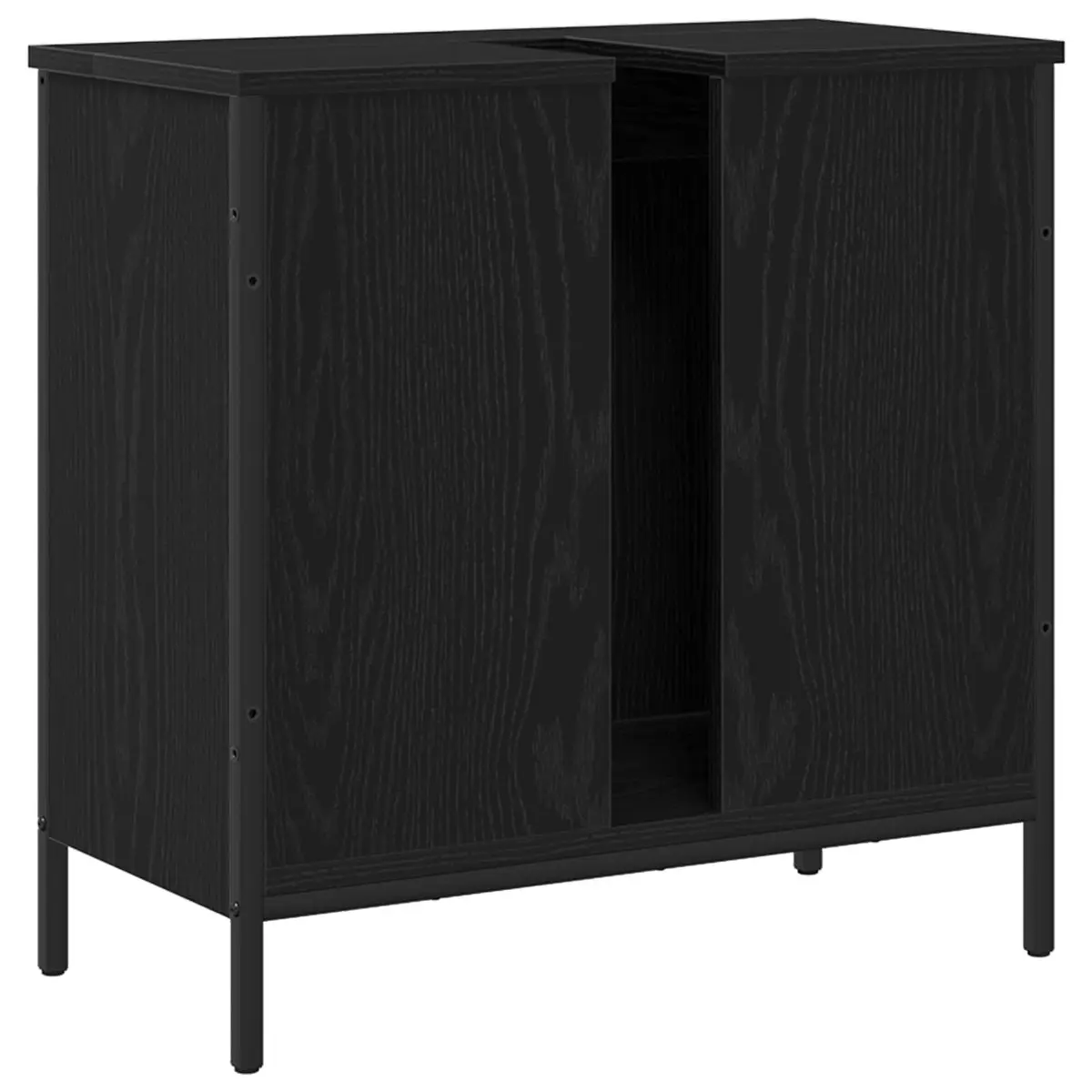 Black Oak Wall-Mounted Bathroom Vanity Sink Cabinet