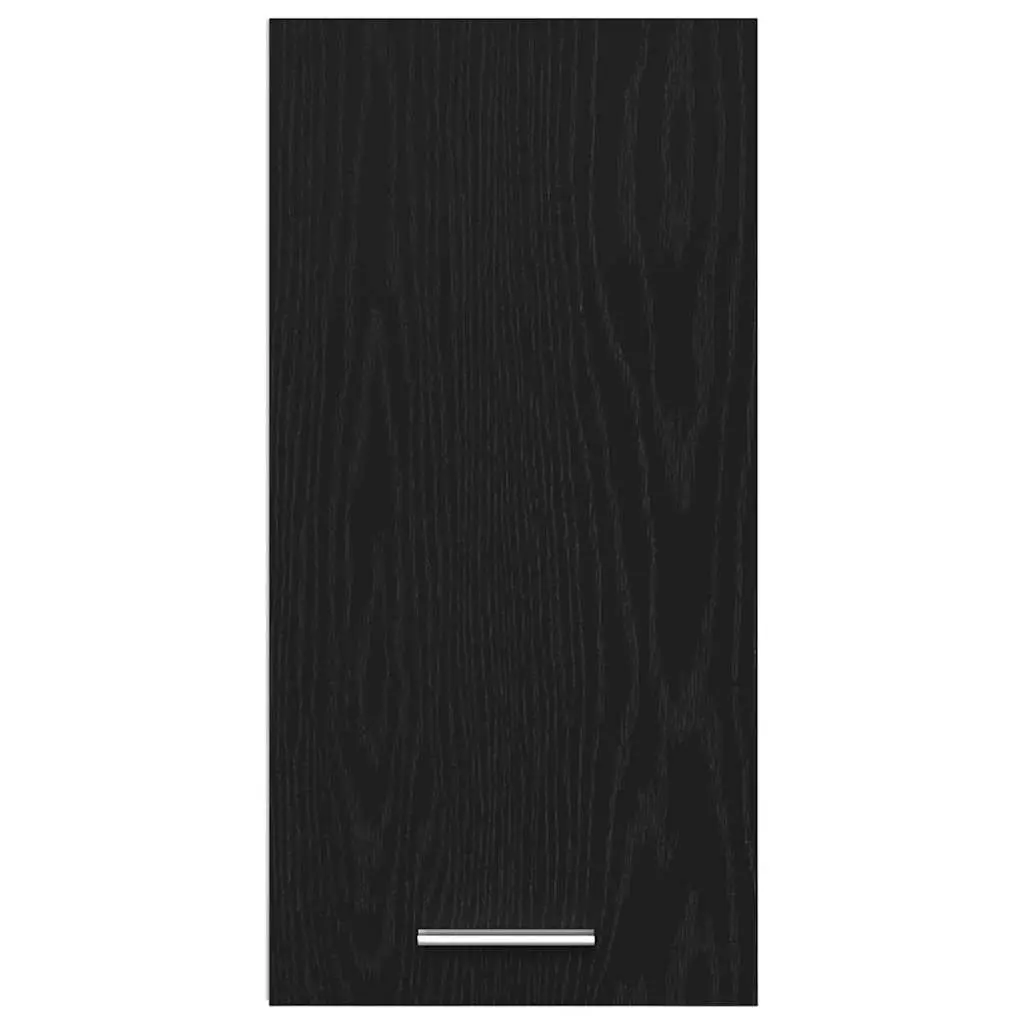 Wall-Mounted Black Oak Kitchen Storage Cabinet