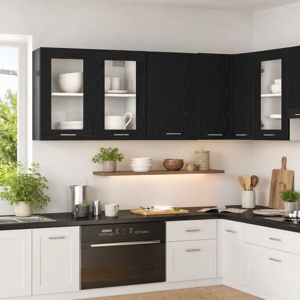 Hanging Cabinet Engineered Wood 40x31x60 cm Black Oak