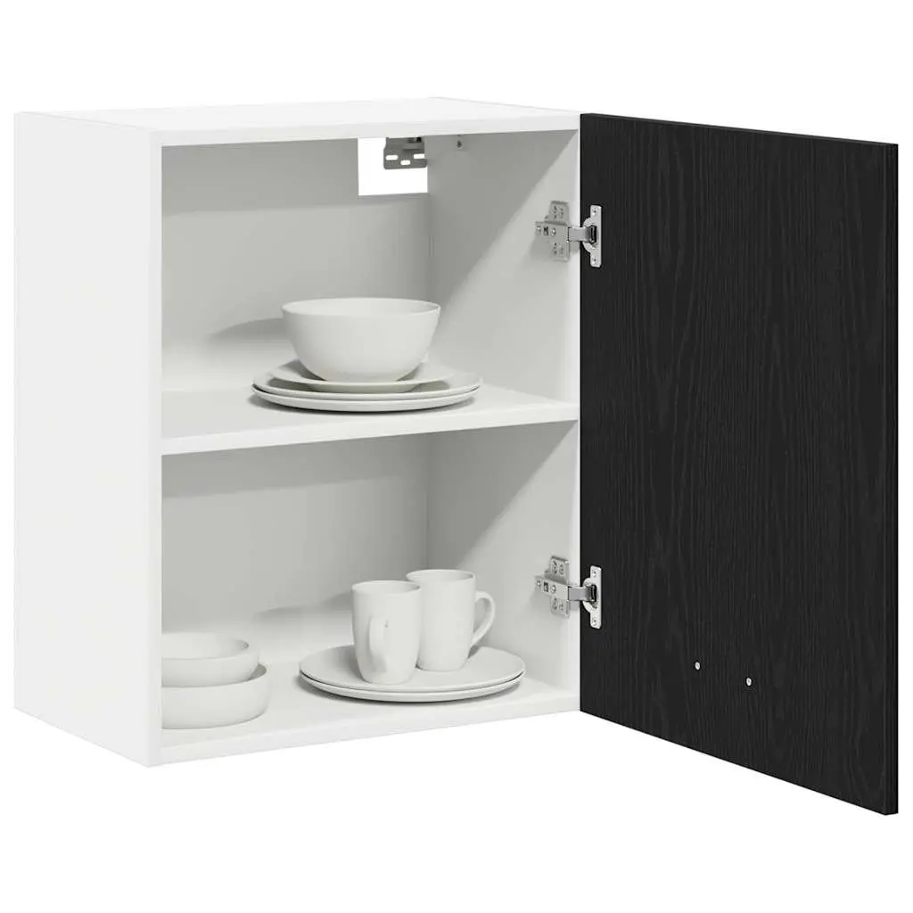 Black Oak Hanging Cabinet for Kitchen Storage