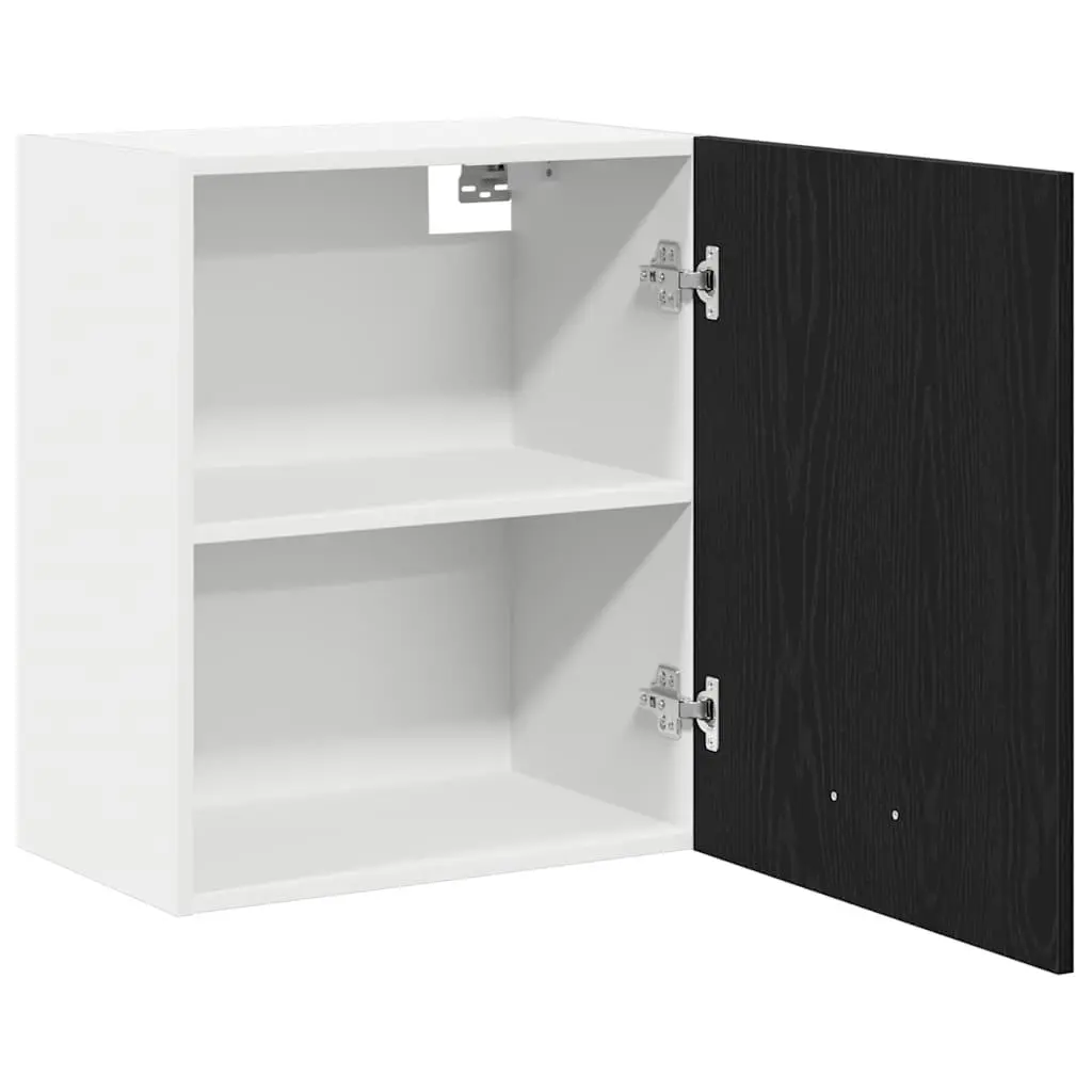 Black Oak Hanging Cabinet for Kitchen Storage