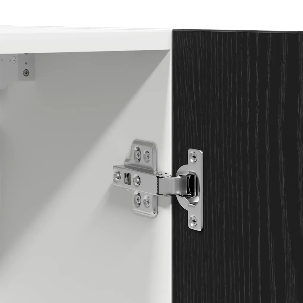 Black Oak Hanging Cabinet for Kitchen Storage