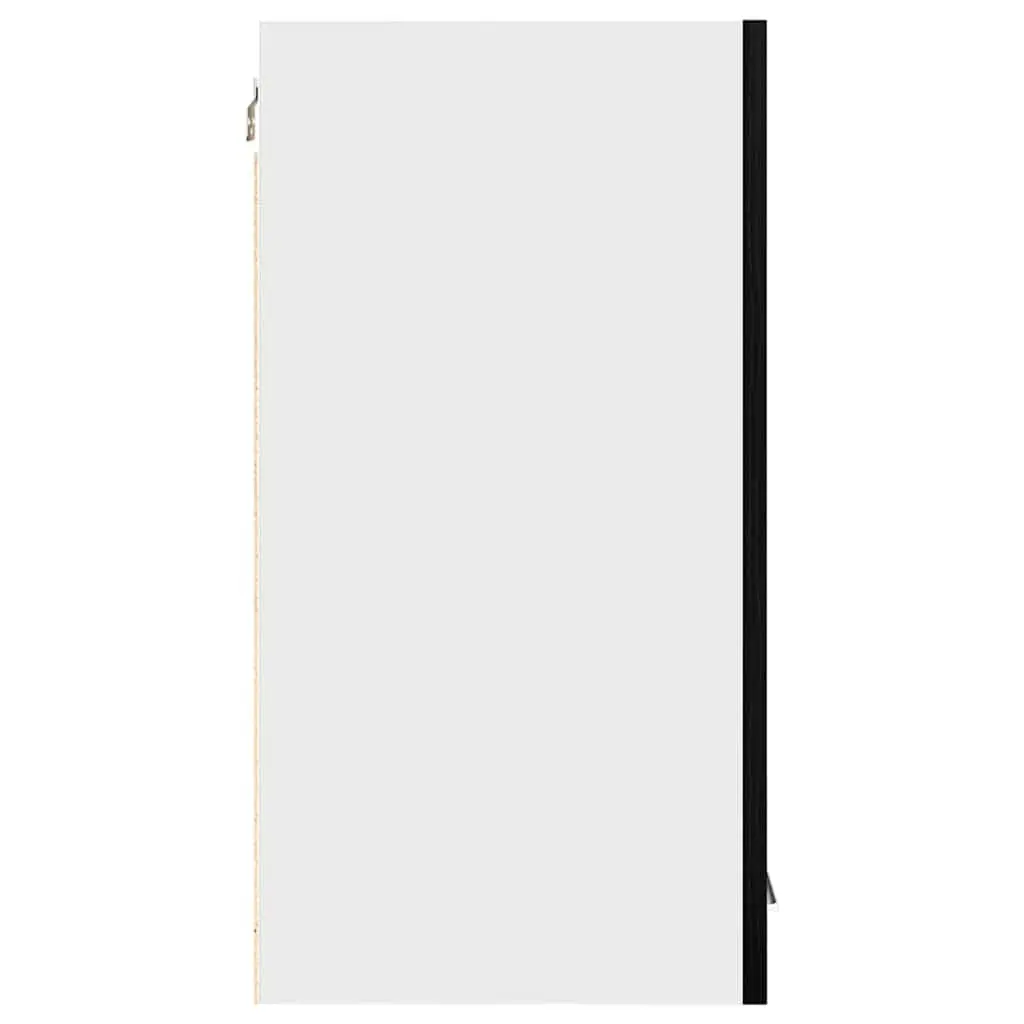 Hanging Kitchen Cabinet Black Oak Modern Storage Organiser 60x31x60cm