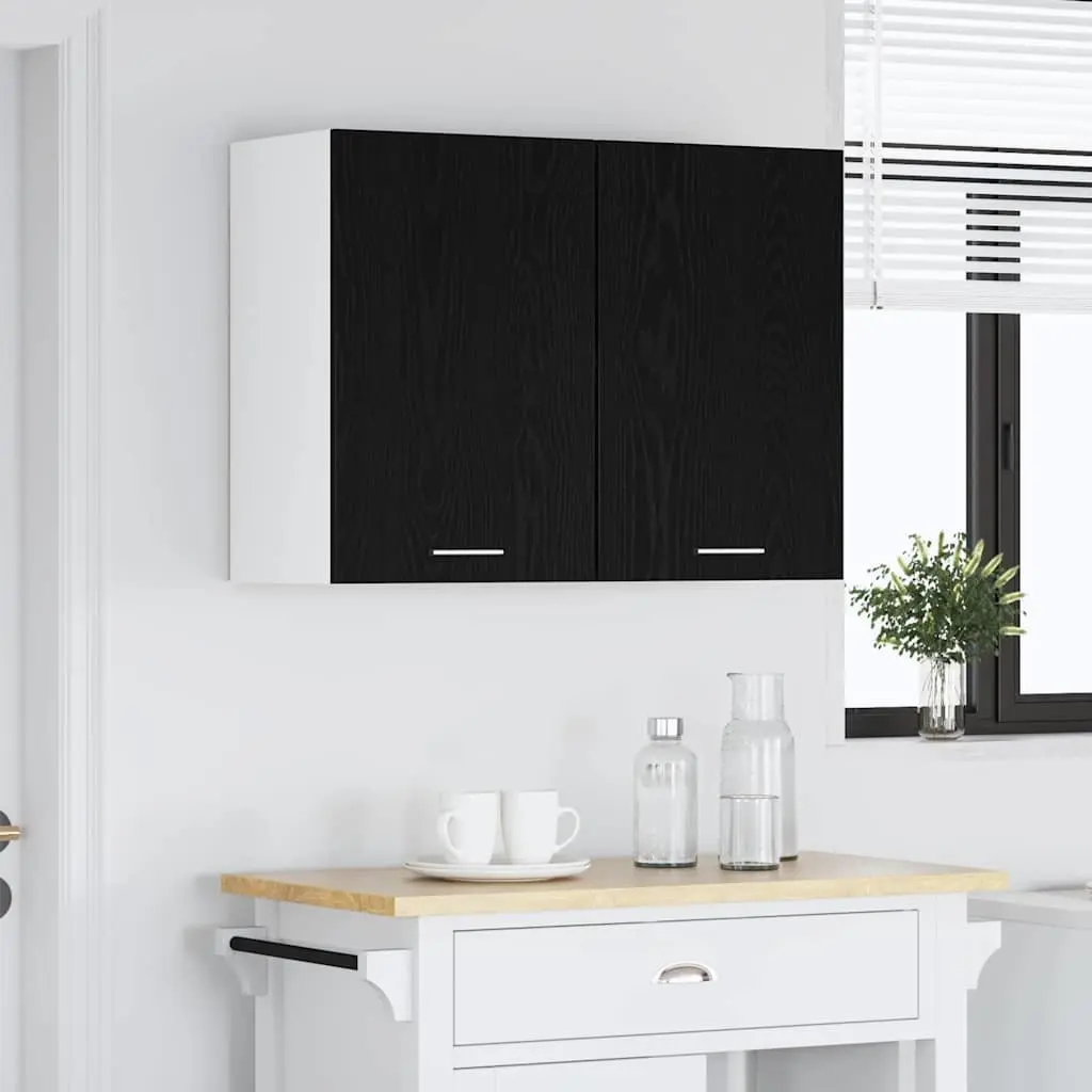 Black Oak Hanging Kitchen Cabinet 80x31x60cm