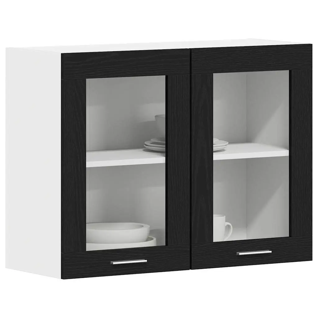 Hanging Cabinet Engineered Wood 80x31x60cm Black Oak
