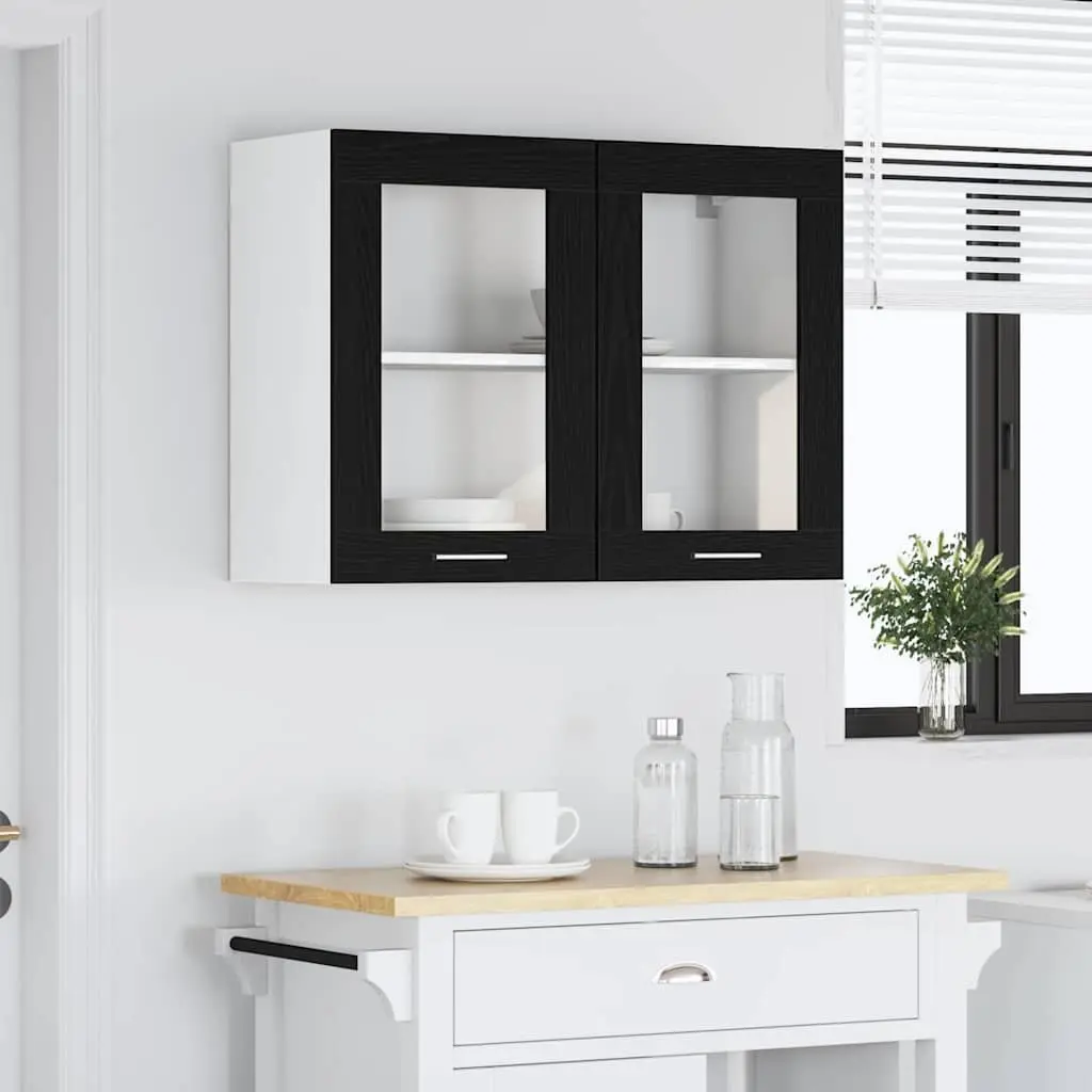 Hanging Cabinet Engineered Wood 80x31x60cm Black Oak