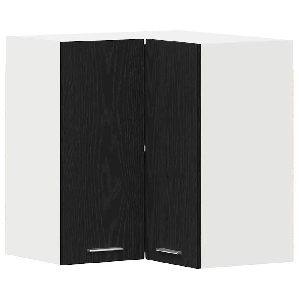 Hanging Kitchen Cabinet Black Modern Storage Engineered Wood 57 x 57 x 60 cm