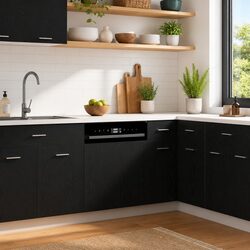 60cm Black Oak Dishwasher Panel for Kitchen Cabinet