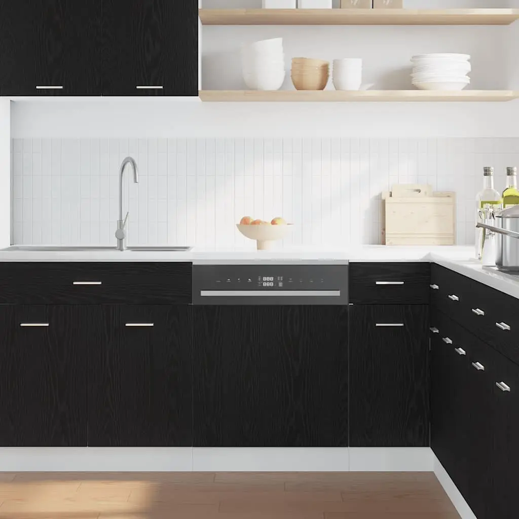 60cm Black Oak Dishwasher Panel for Kitchen Cabinet