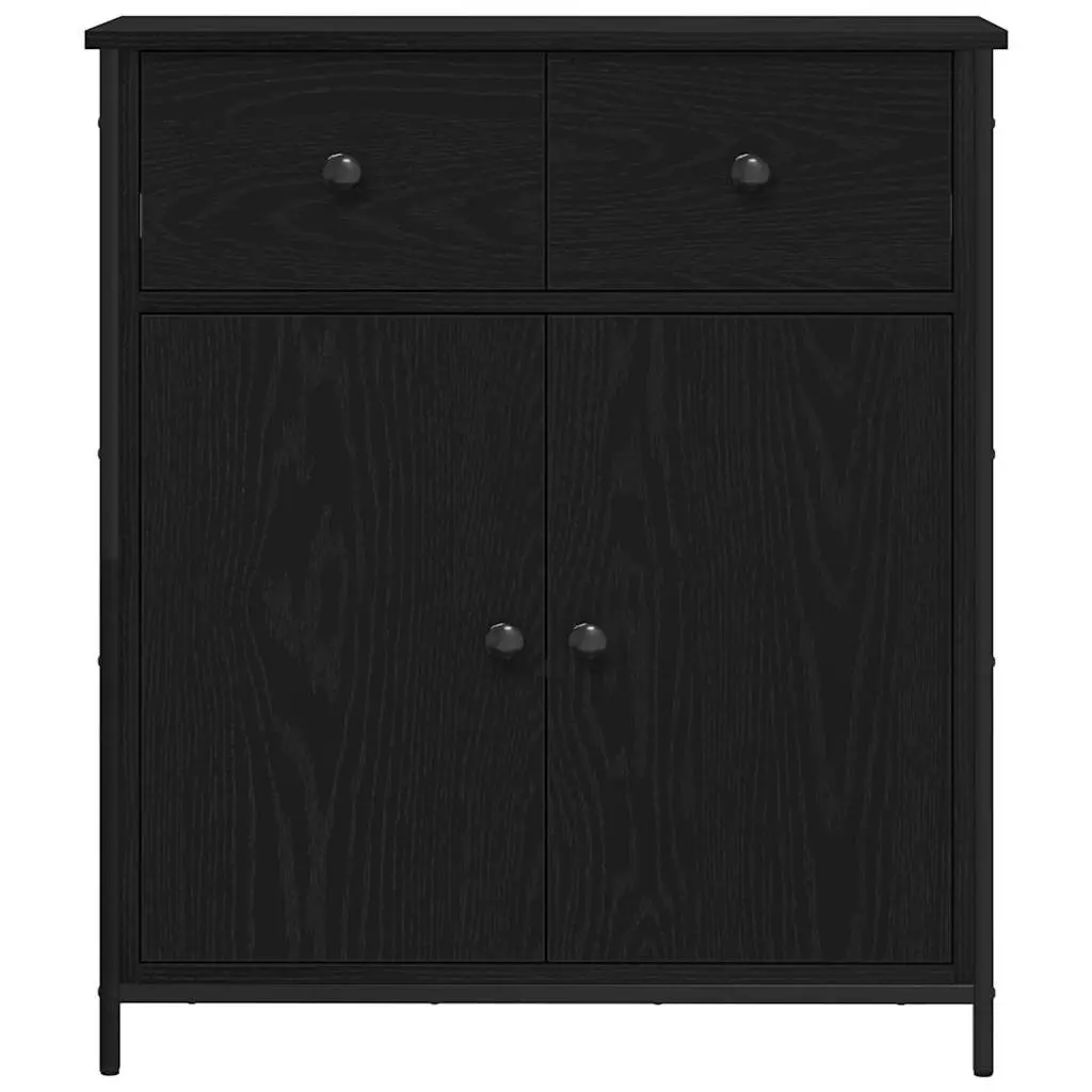 Sideboard with Drawer Black 70 x 30 x 80 cm Storage Cabinet Living Room Dining